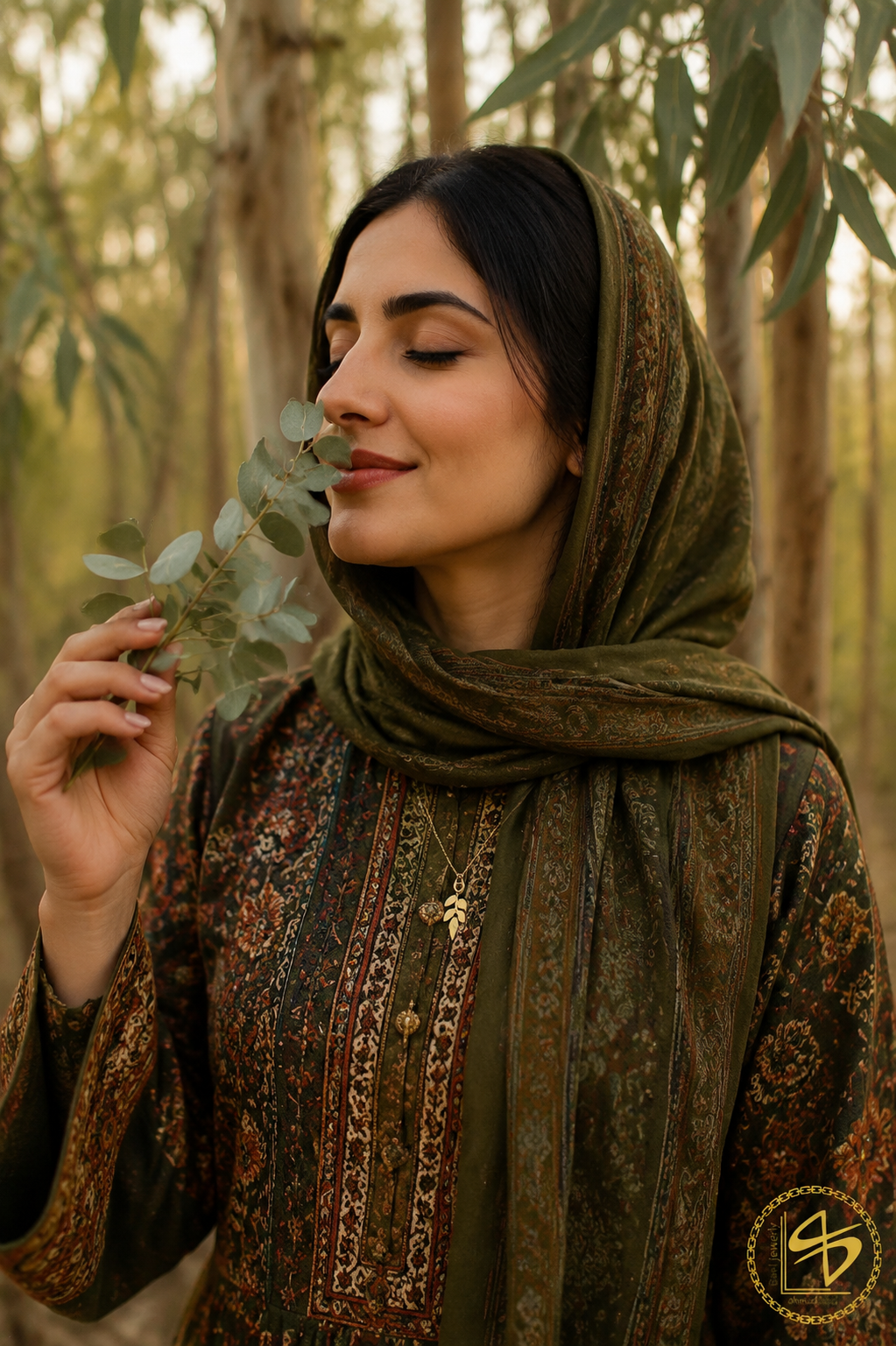 پلاک طلا طرح برگ - Image 2